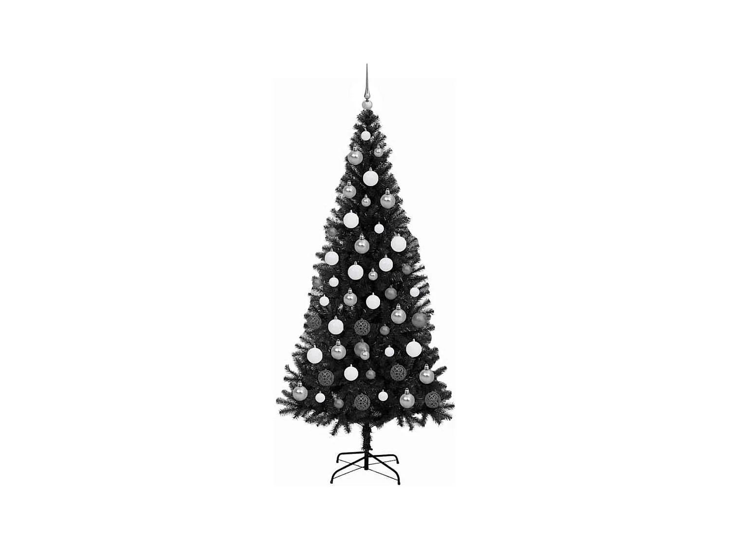 Sapin de Noël avec 300 LED avec support Noir 180 cm PVC