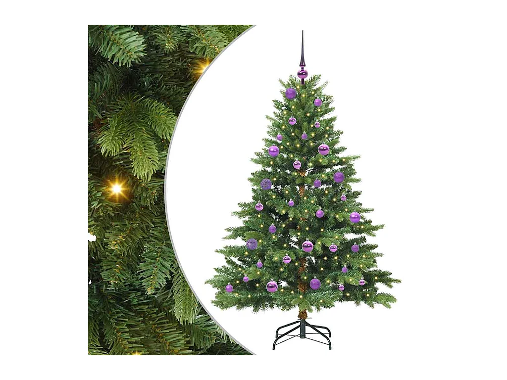 Árvore de Natal Artificial com 150 LEDs Verde 150 cm PE e PVC