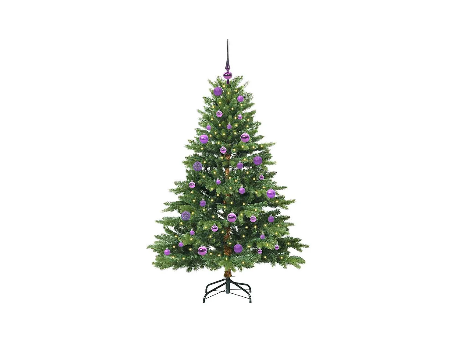 Árvore de Natal Artificial com 150 LEDs Verde 150 cm PE e PVC
