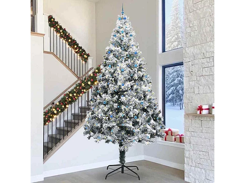 Kunstmatige Voorverlichte Kerstboom met Ballenset Groen 400 cm