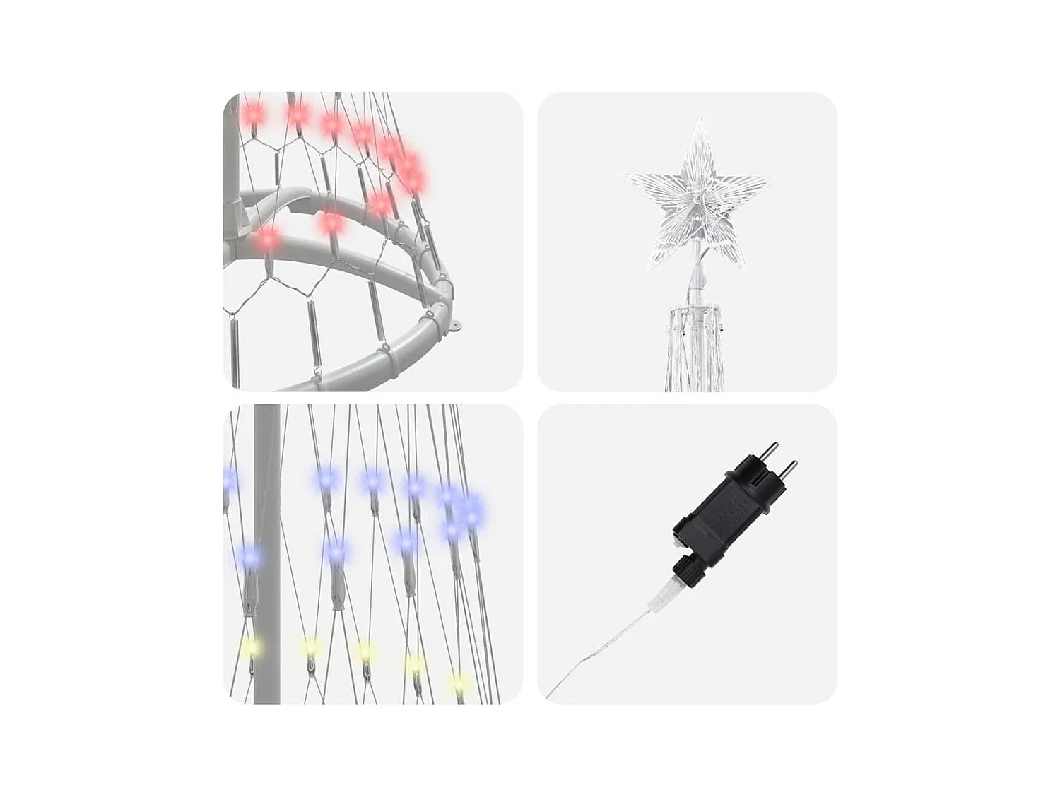 Arbre de Noël LED Multicolore 51 x 51 x 190 cm Métal