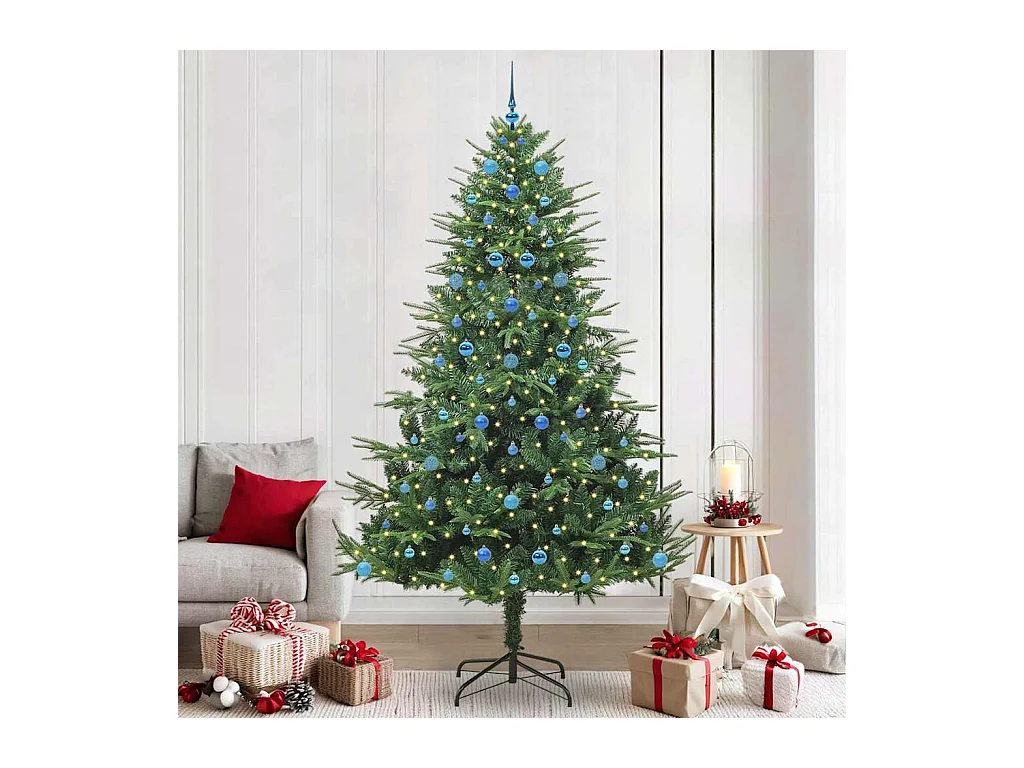 Árbol de Navidad artificial preiluminado con juego de bolas