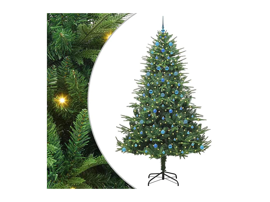 Árbol de Navidad artificial preiluminado con juego de bolas