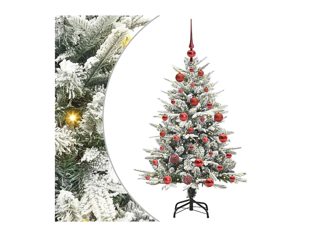 Sapin de Noël artificiel pré-éclairé avec set de boules Vert