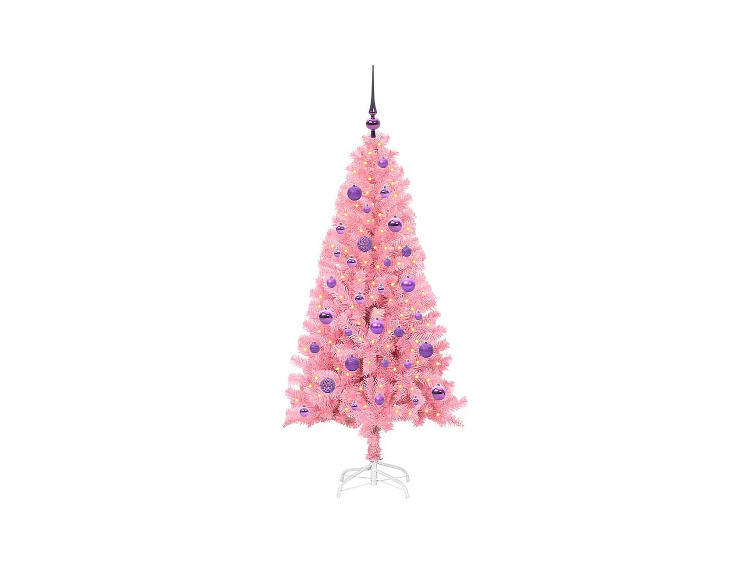 Sapin de Noël avec 150 LED avec support Rose 150 cm PVC