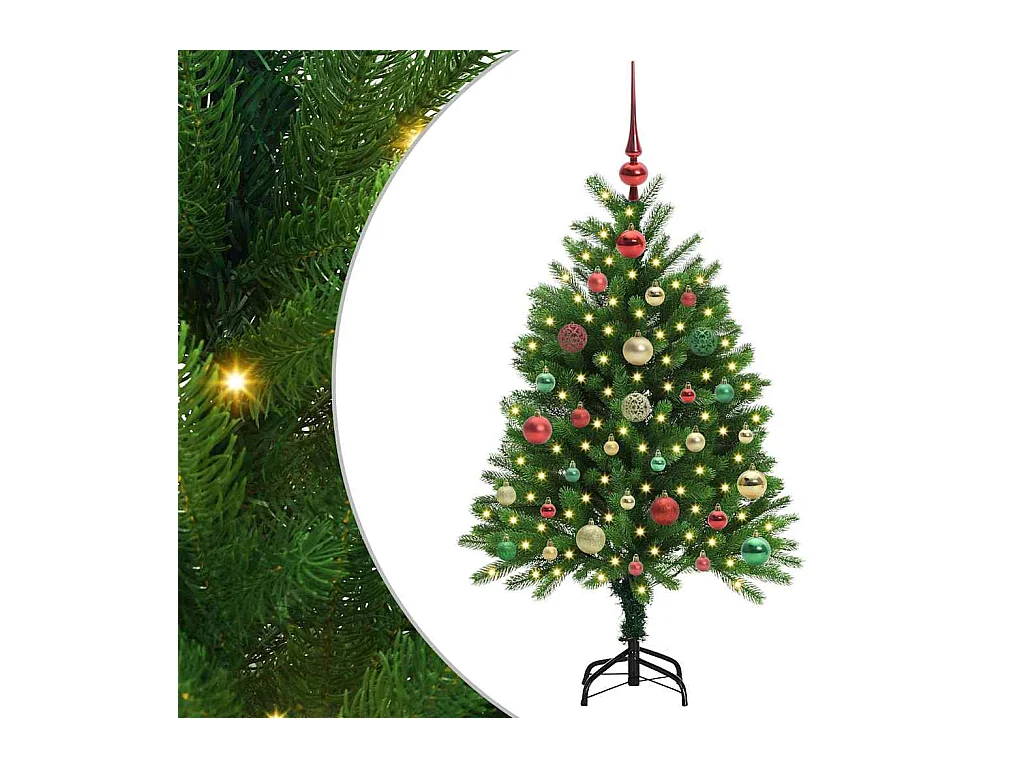 Sapin de Noël avec 150 LED avec support Vert 120 cm PE