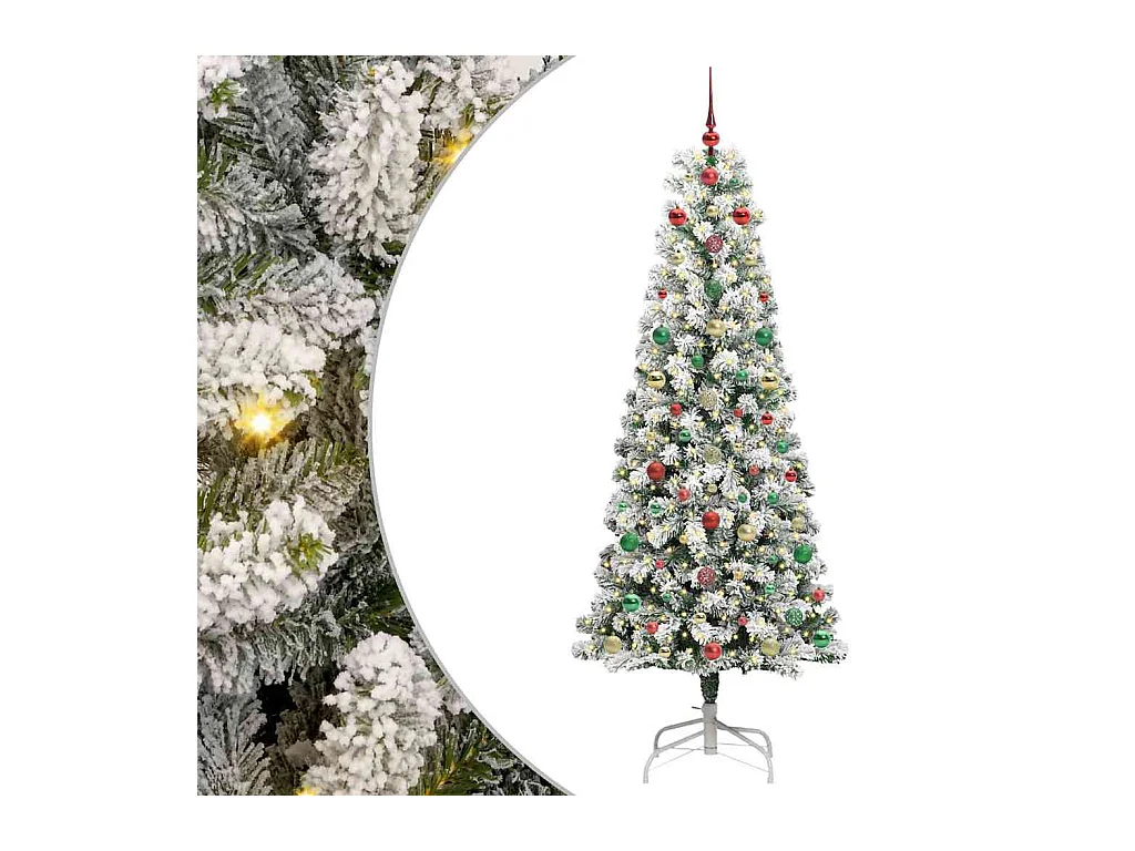Árbol de Navidad artificial con ramas articuladas 210 cm PVC