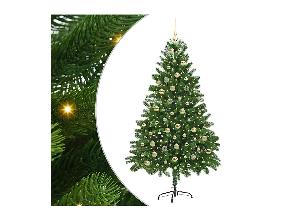 Sapin de Noël avec 300 LED avec support Vert 180 cm PE