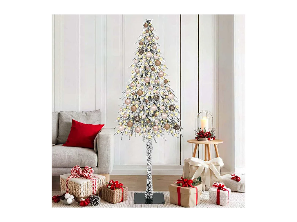 Kerstboom met decoratieve touwlichten Wit 180 cm PE