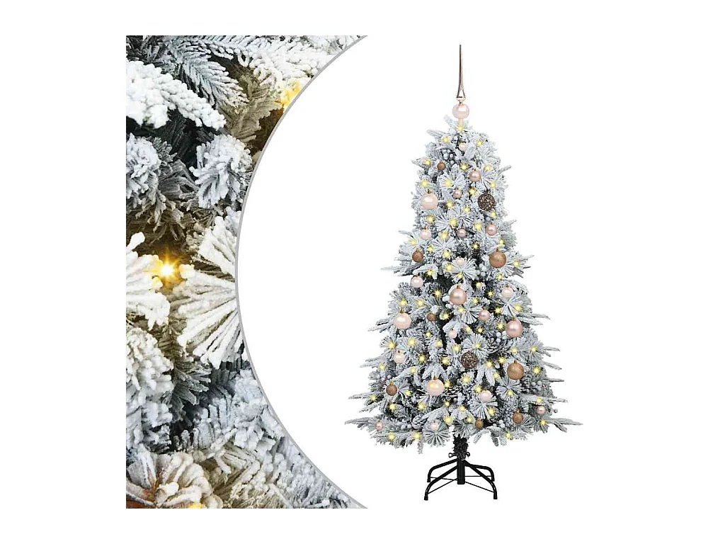 Kunstmatige Hinged Kerstboom met 150 LED Groen 150 cm PE en PVC