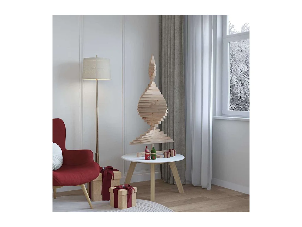 Arbres de Noël avec support Naturel 120 cm Bois massif en pin