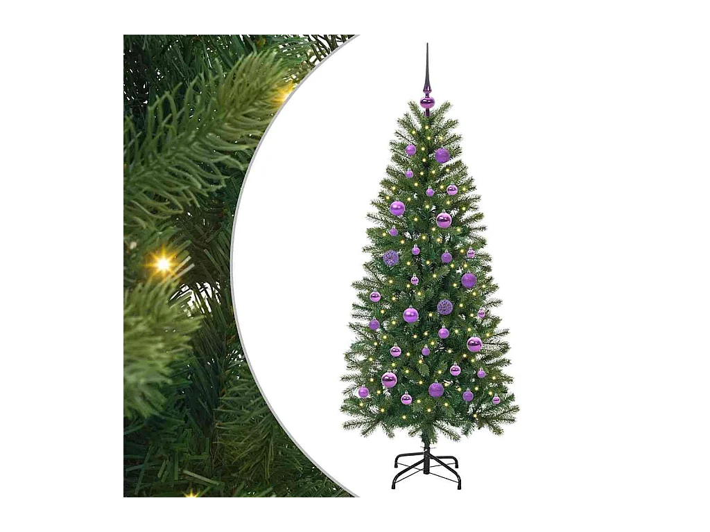 Sapin de Noël artificiel avec 150 LED Vert 150 cm PE et PVC