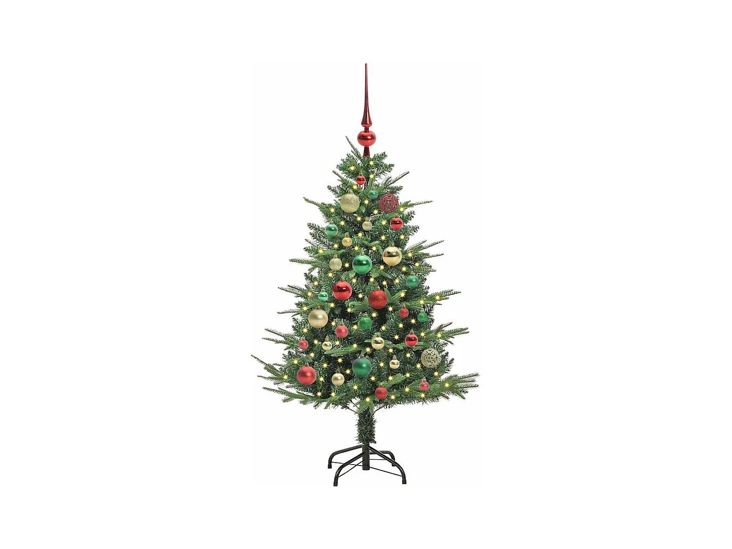 Sapin de Noël artificiel pré-éclairé avec set de boules Vert