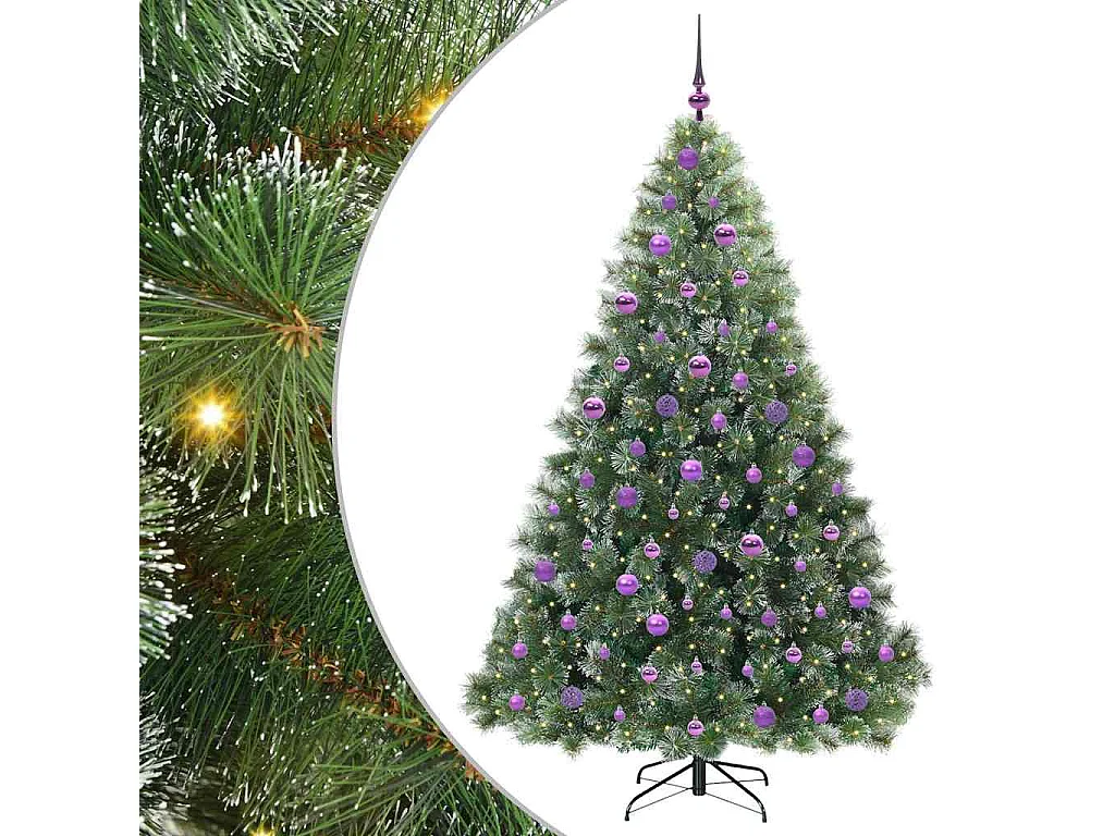 Árvore de Natal Artificial com 300 LEDs Verde 180 cm PE e PVC
