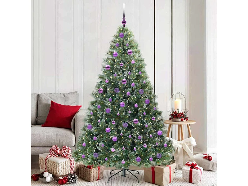 Árvore de Natal Artificial com 300 LEDs Verde 180 cm PE e PVC