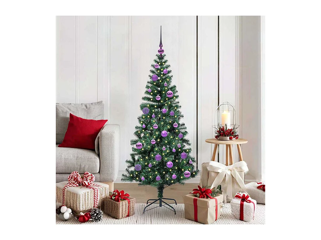 Árvore de Natal Artificial Pré-iluminada Verde 150 cm