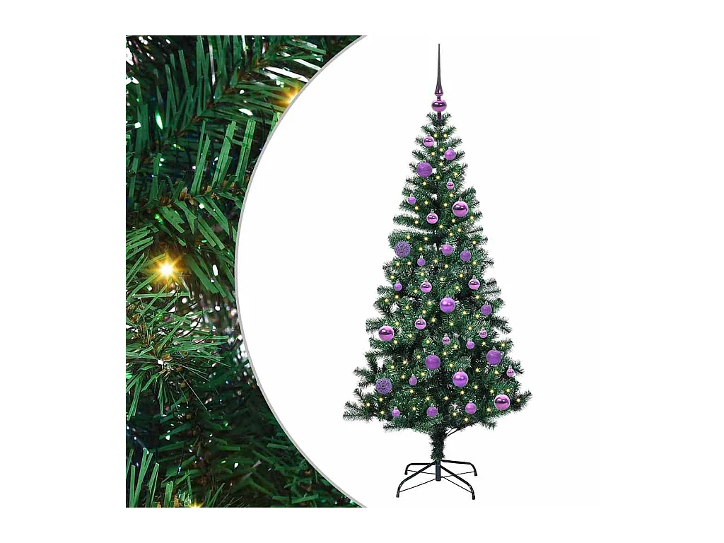 Árvore de Natal Artificial Pré-iluminada Verde 150 cm