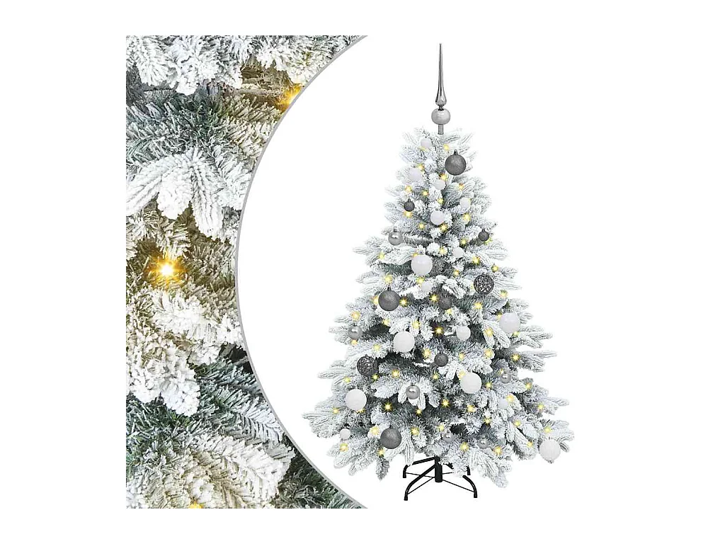 Sapin de Noël artificiel avec 150 LED Vert 120 cm PE et PVC