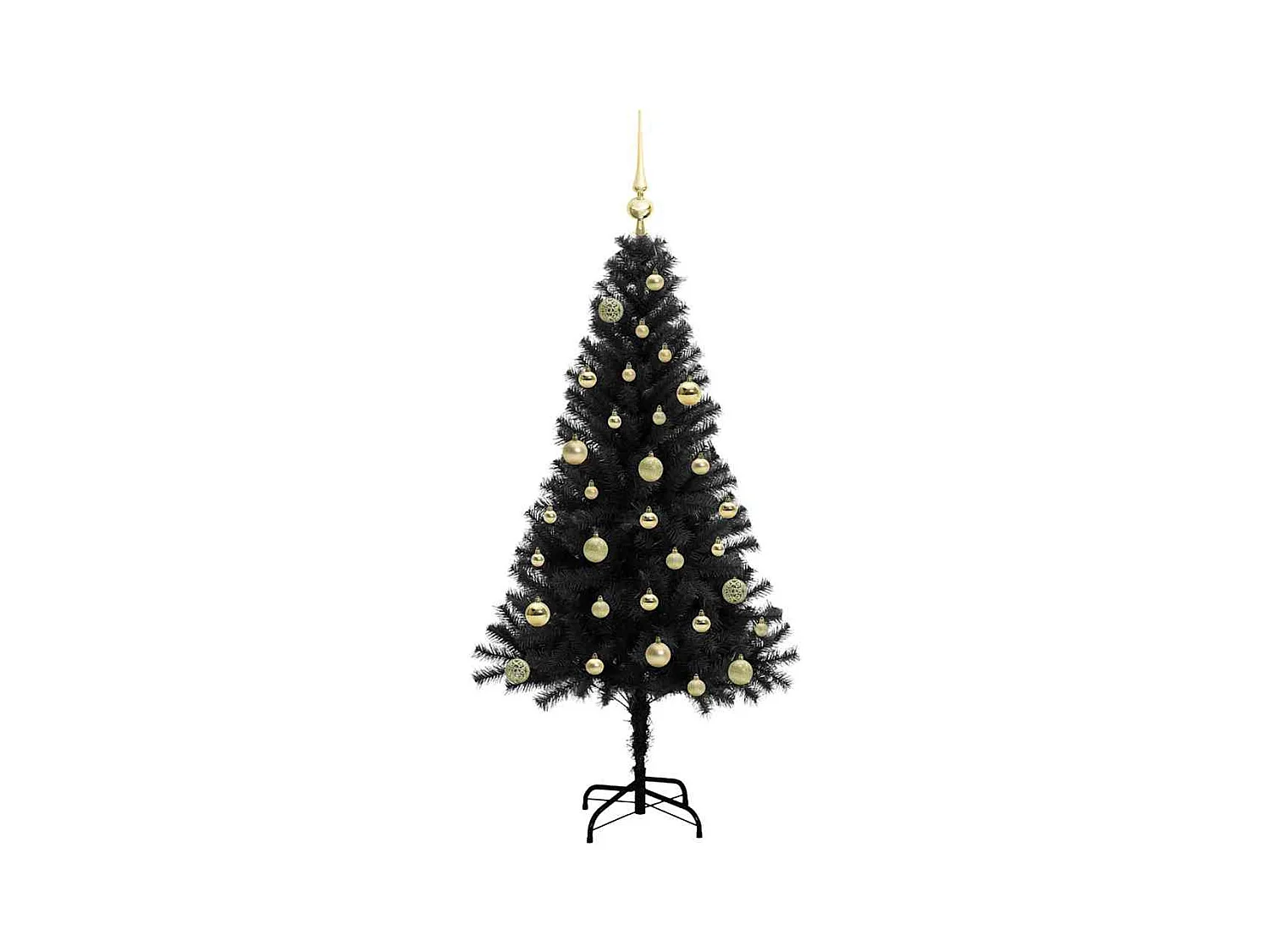 Sapin de Noël avec 150 LED avec support Noir 150 cm PVC