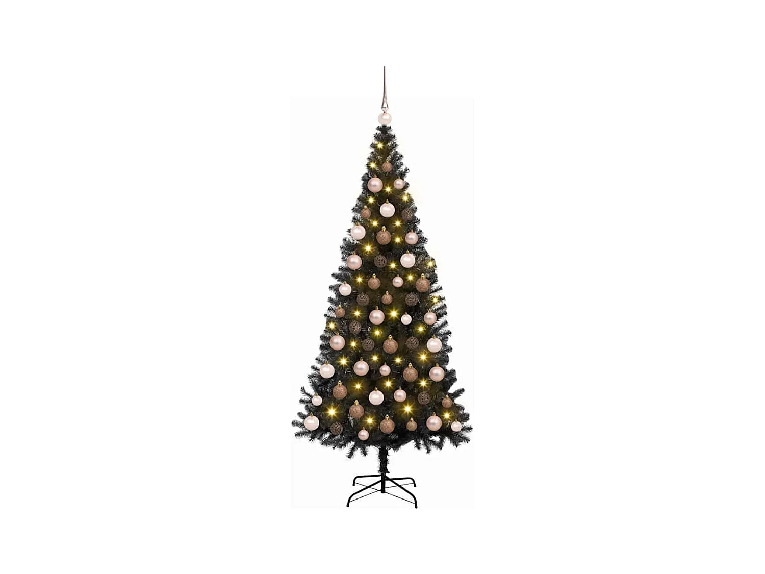 Sapin de Noël avec 300 LED avec support Noir 180 cm PVC