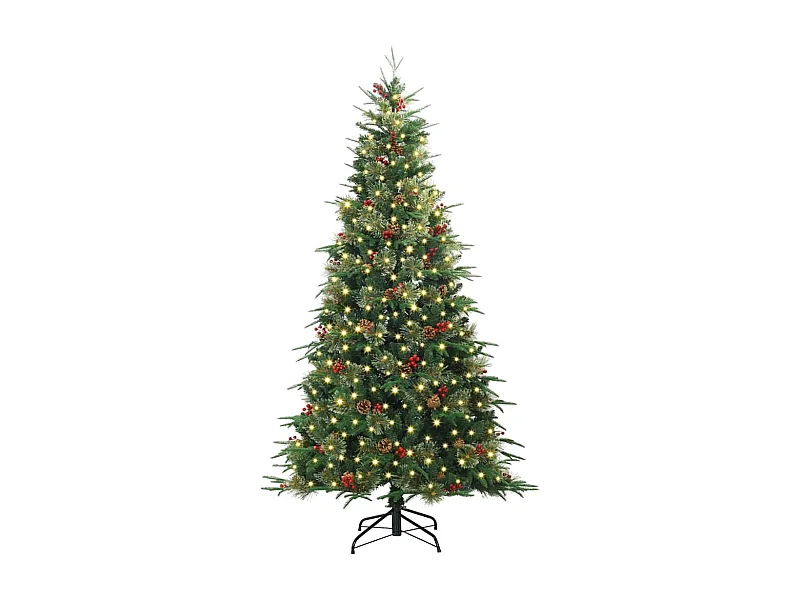 Kunstmatige Hinged Kerstboom met 300 LED Groen 180 cm PE en PVC