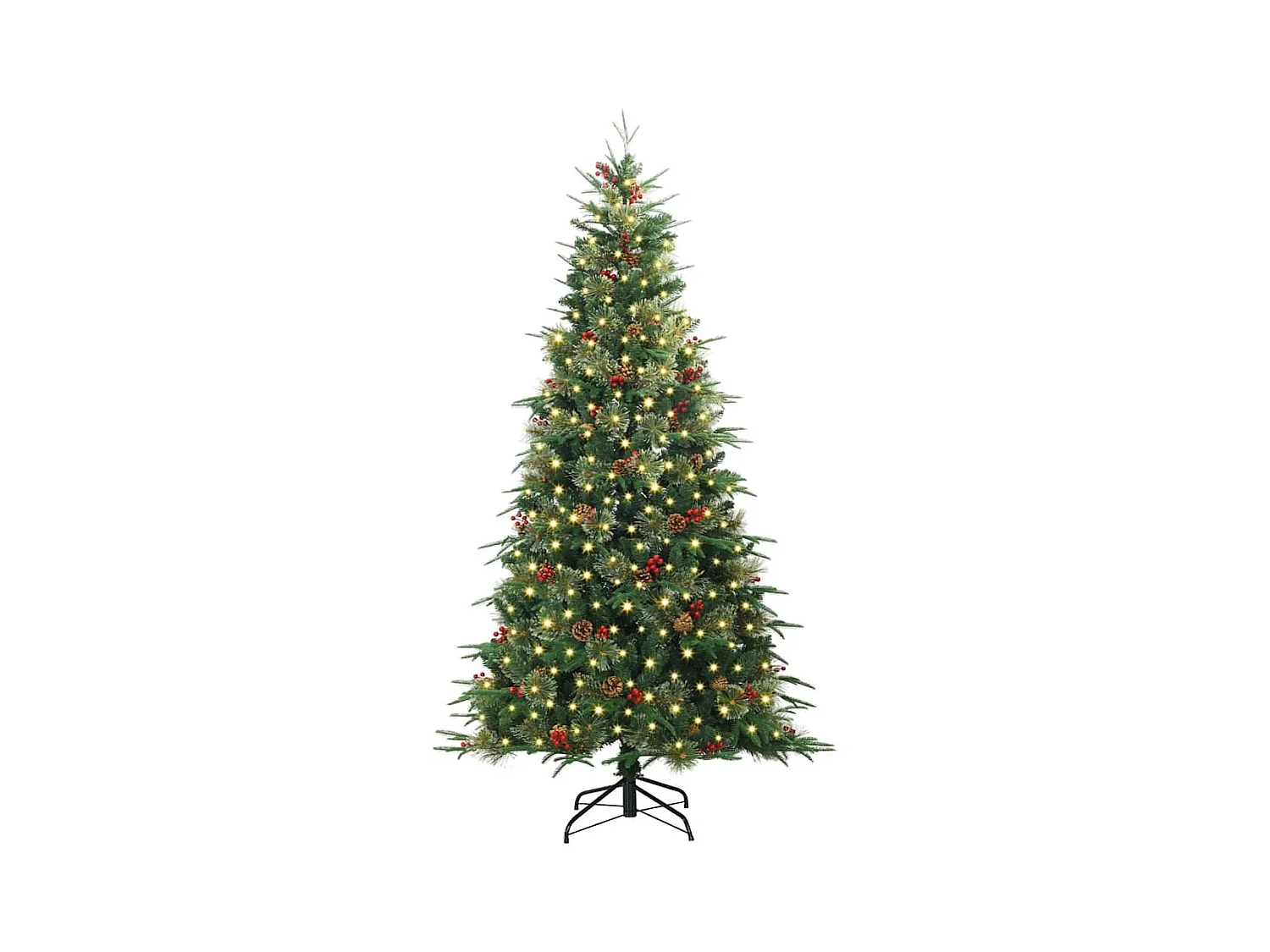 Kunstmatige Hinged Kerstboom met 300 LED Groen 180 cm PE en PVC