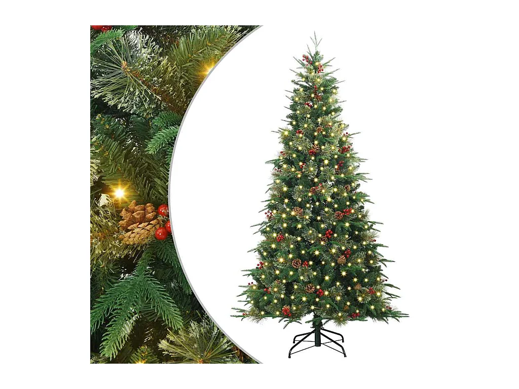 Kunstmatige Hinged Kerstboom met 300 LED Groen 180 cm PE en PVC