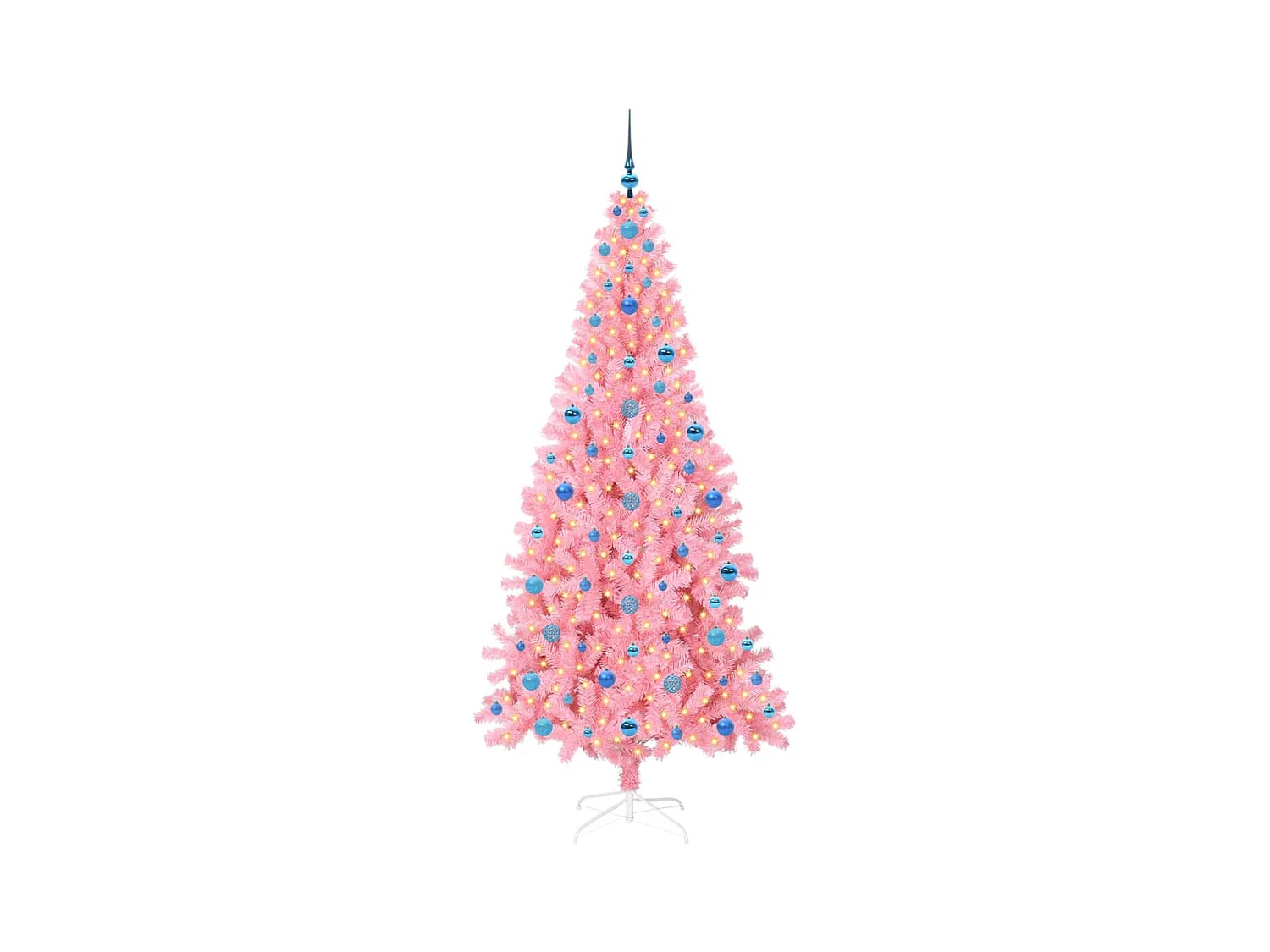 Sapin de Noël avec 300 LED avec support Rose 210 cm PVC