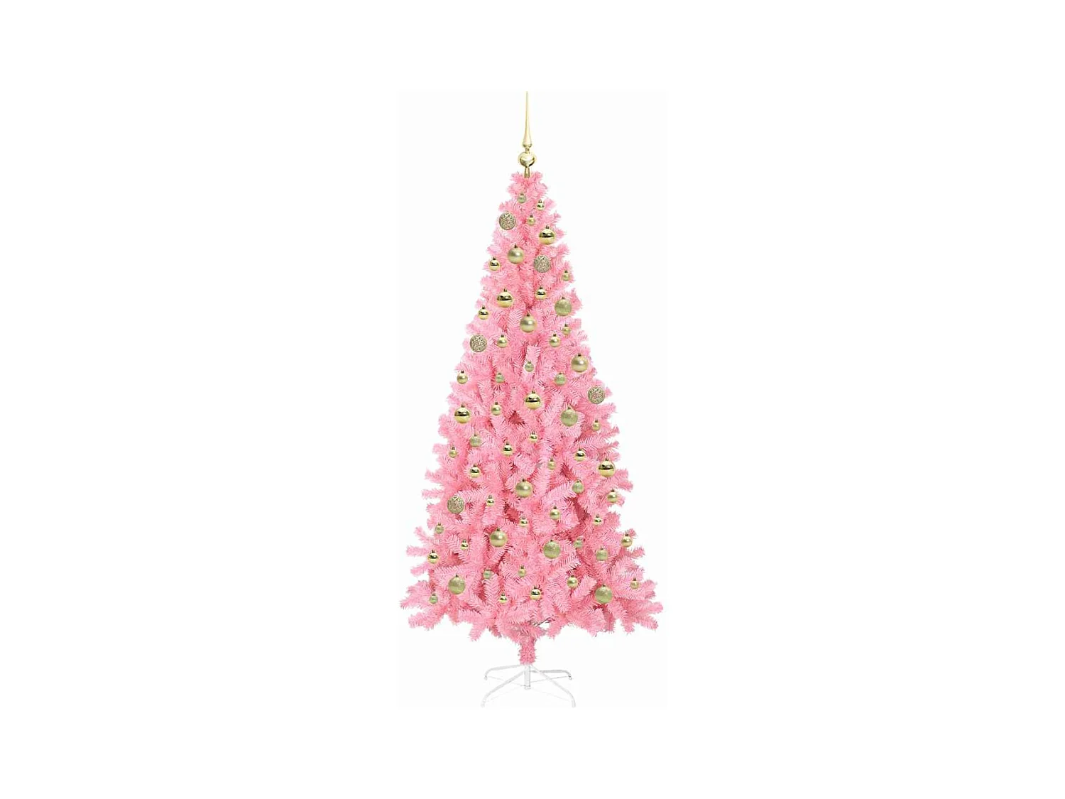 Sapin de Noël avec 300 LED avec support Rose 180 cm PVC