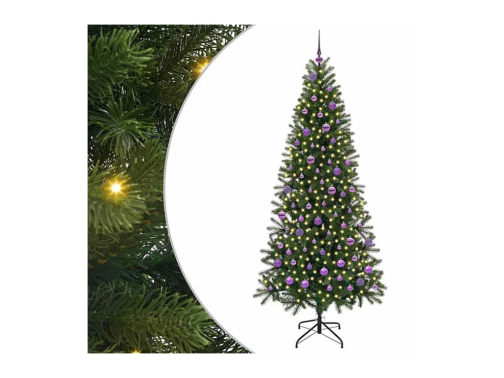 Sapin de Noël artificiel avec 300 LED Vert 210 cm PE et PVC