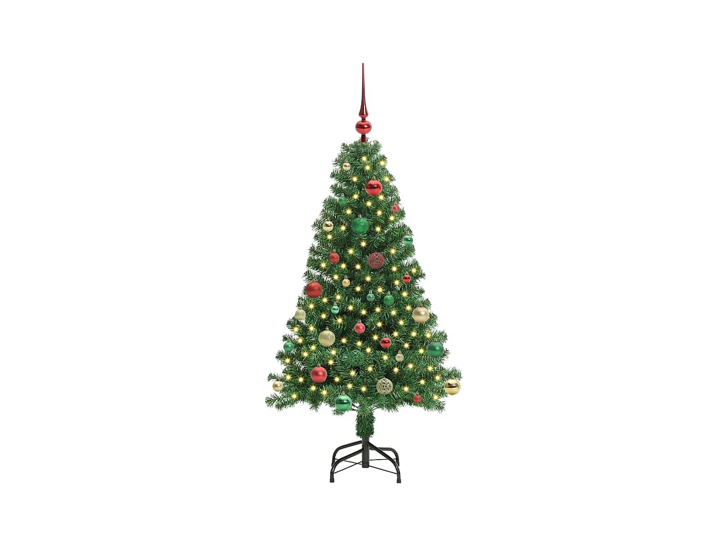 Árvore de Natal Artificial Verde 150 cm PVC, Aço e Plástico