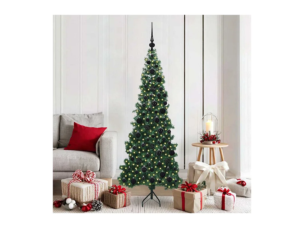 Arbre de Noël artificiel d'angle Vert 180 cm PVC et métal