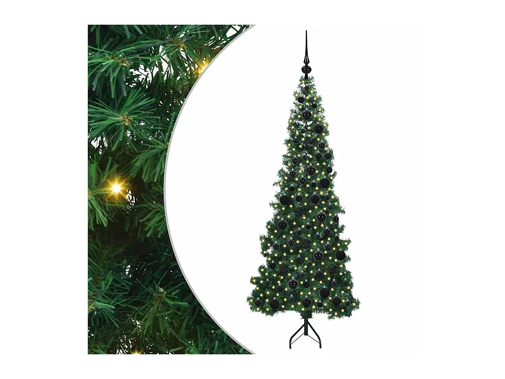 Arbre de Noël artificiel d'angle Vert 180 cm PVC et métal