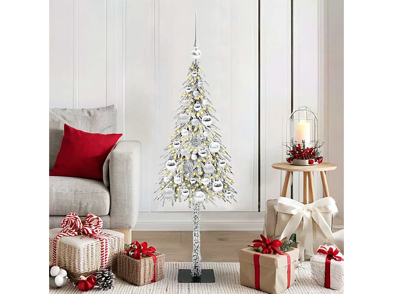 Sapin de Noël avec 150 LED Blanc 120 cm PE et Acier