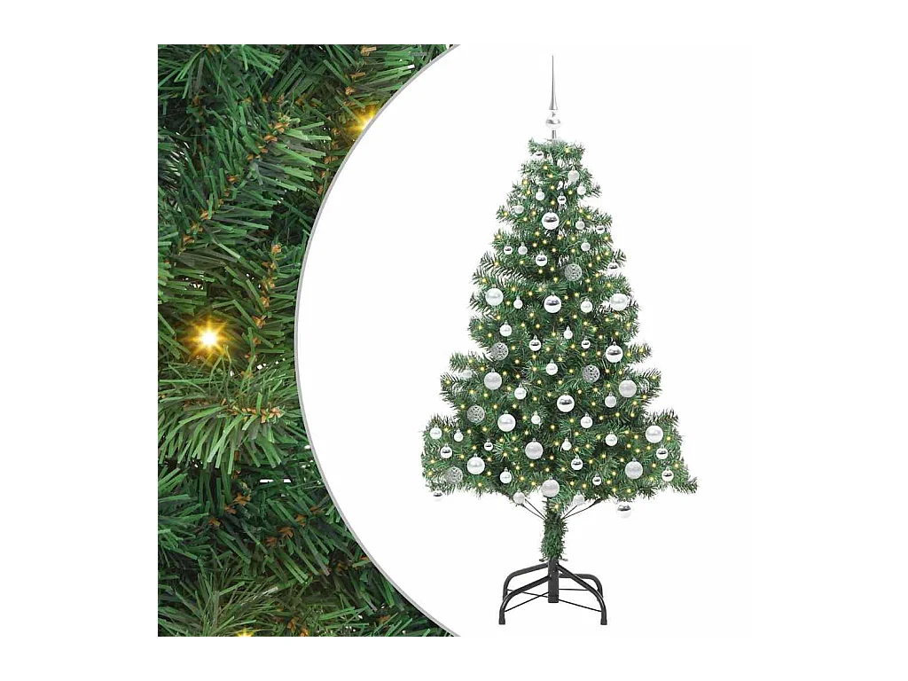 Árvore de Natal com 300 LEDs com suporte Verde 180 cm PVC
