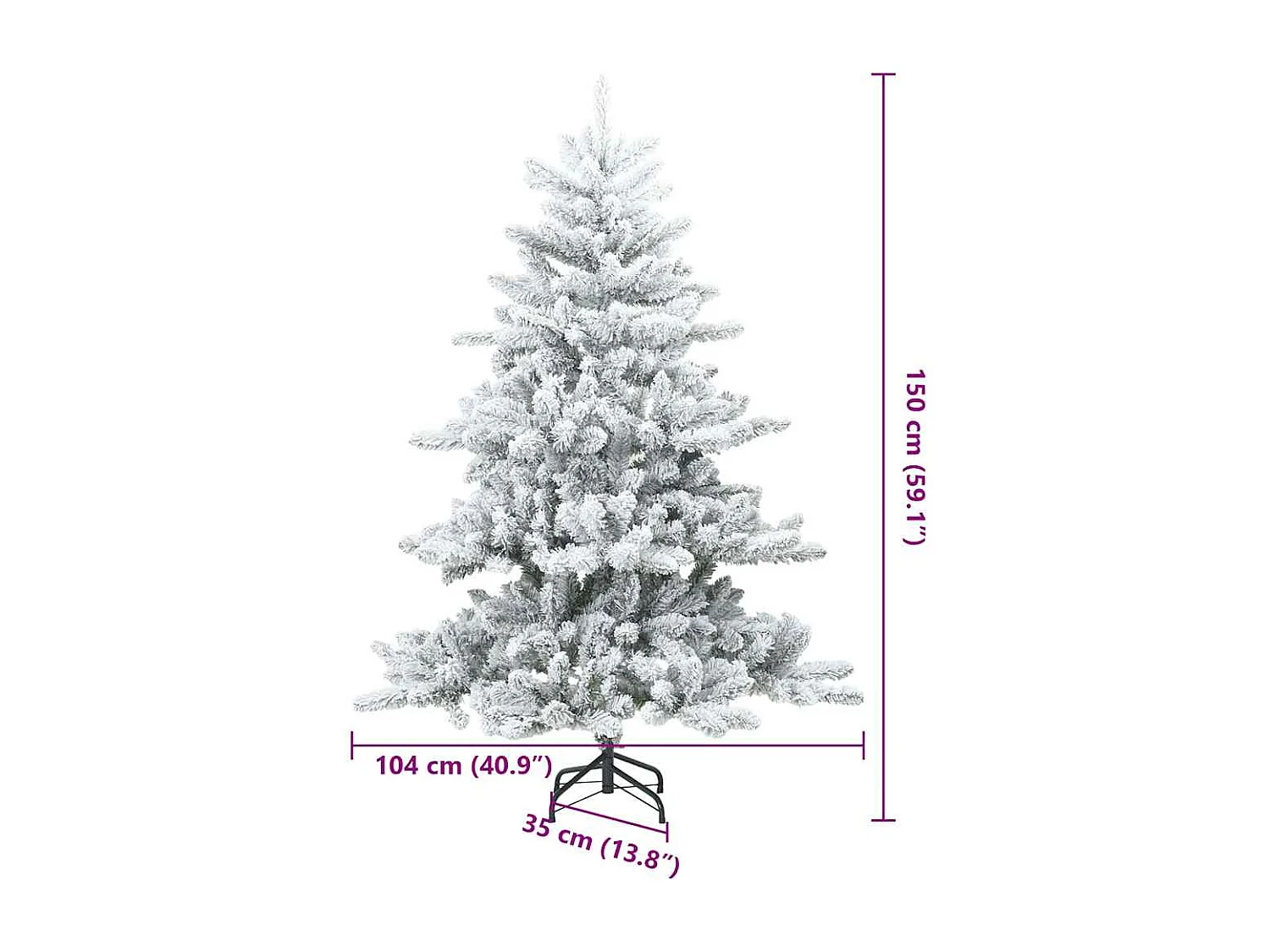 Arbre de Noël Artificiel Moderne à Charnières Flocké avec Neige