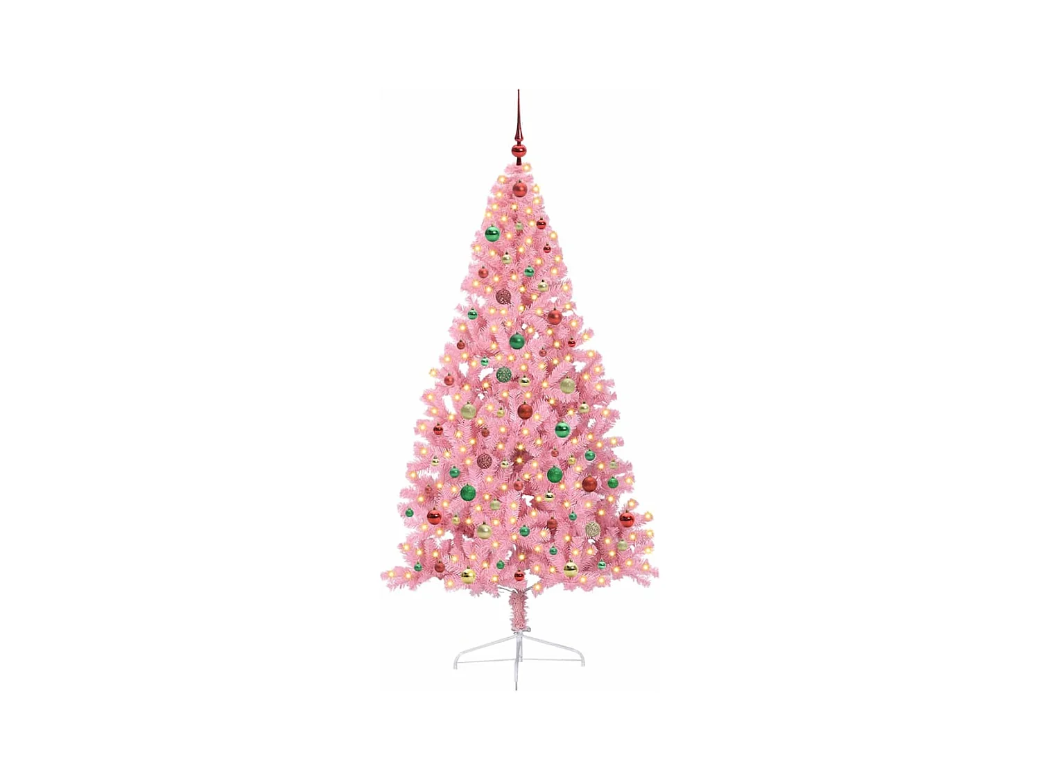 Sapin de Noël artificiel pré-éclairé Rose 180 cm PVC