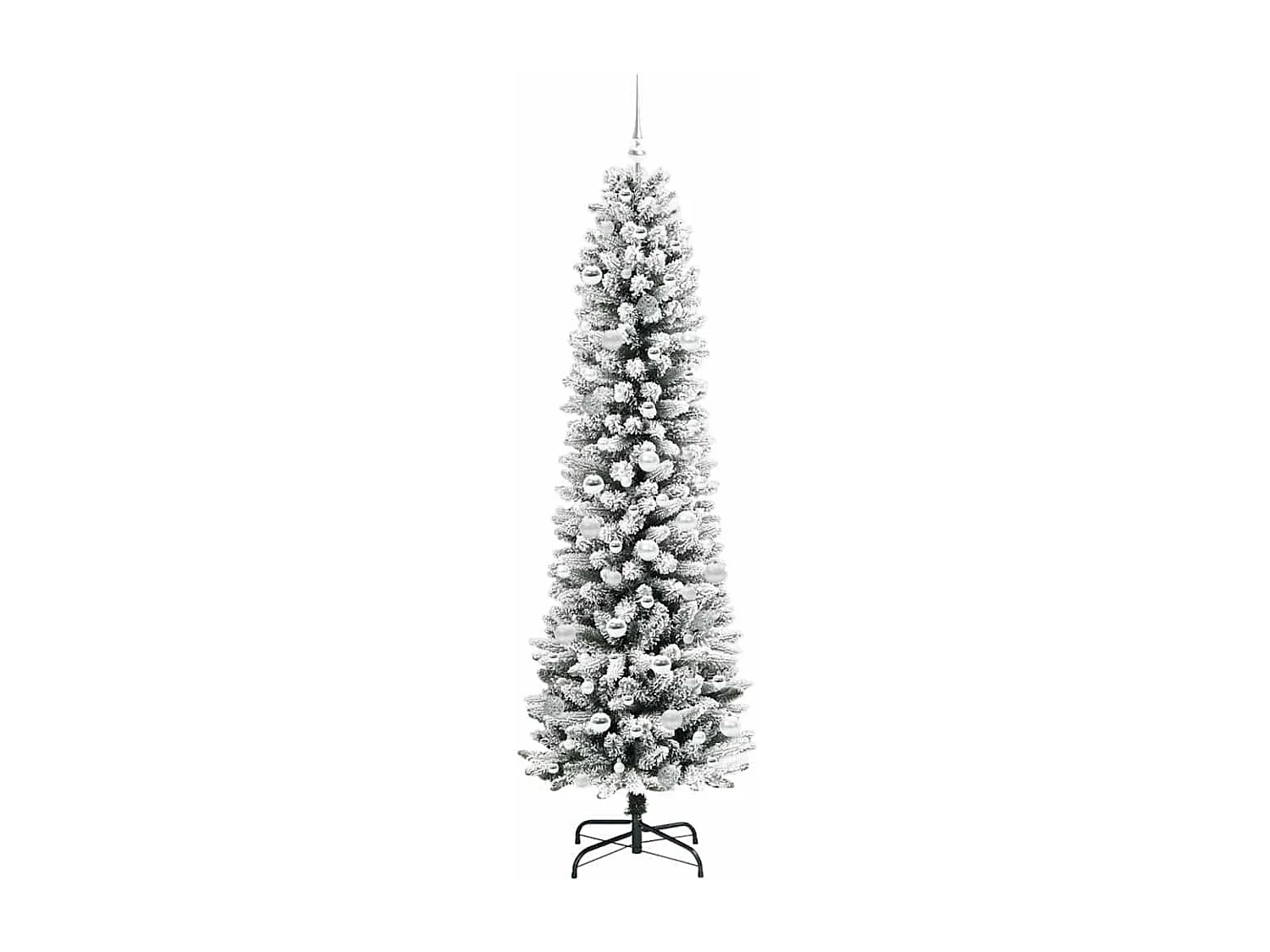 Kunstkerstboom Groen en wit 210 cm PVC en Metaal en Plastic