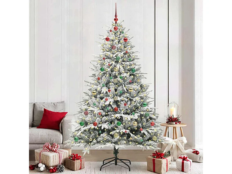 Árbol de Navidad artificial preiluminado con juego de bolas