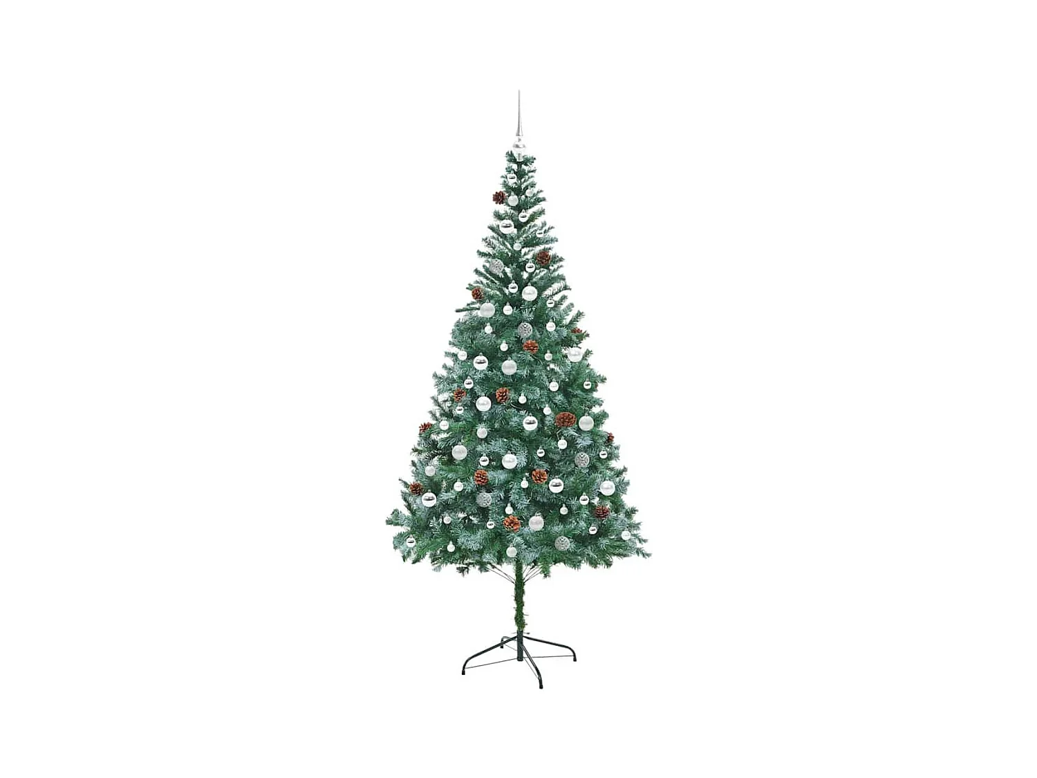 Árvore de Natal Artificial com 300 LEDs Verde 210 cm PVC e Aço