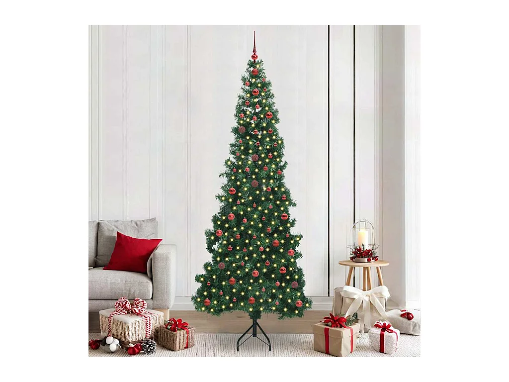 Arbre de Noël artificiel d'angle Vert 240 cm PVC et métal