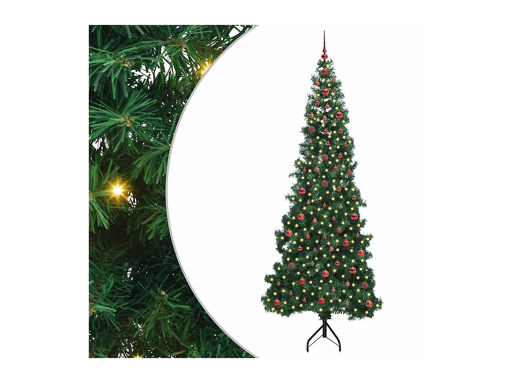 Arbre de Noël artificiel d'angle Vert 240 cm PVC et métal