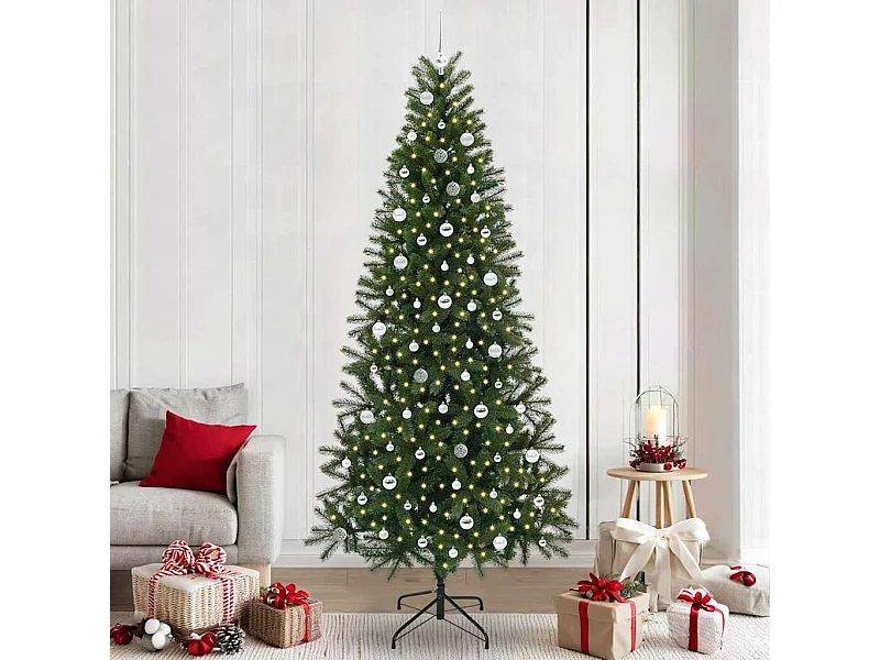 Kunstkerstboom met 300 LED met standaard Groen 240 cm PE en PVC