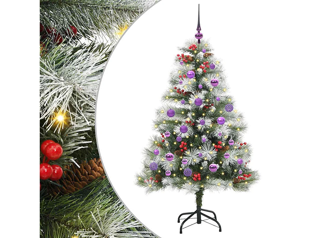 Sapin de Noël artificiel Vert et blanc 150 cm