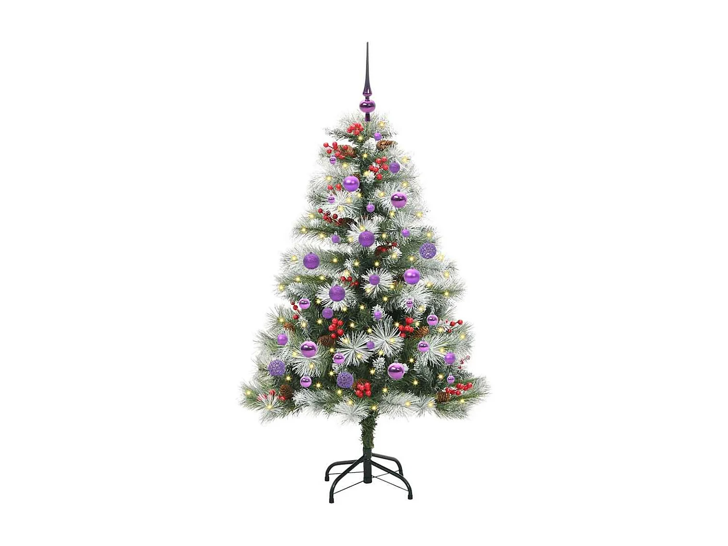 Sapin de Noël artificiel Vert et blanc 150 cm