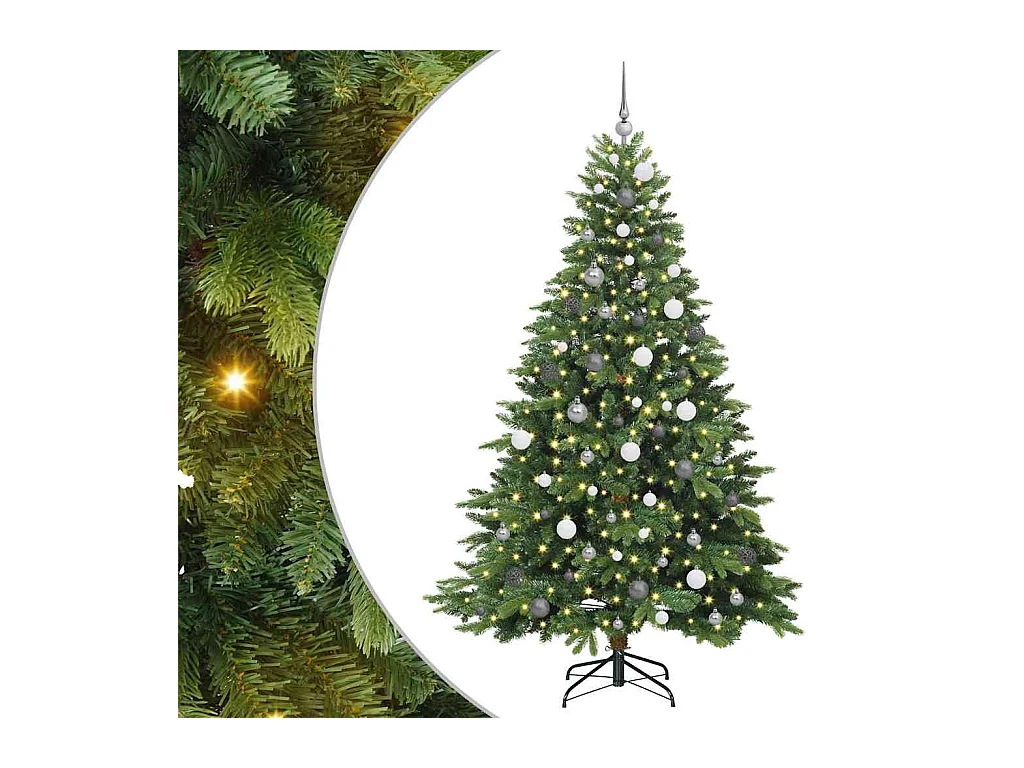 Kunstkerstboom met 300 LED met standaard Groen 210 cm PE en PVC