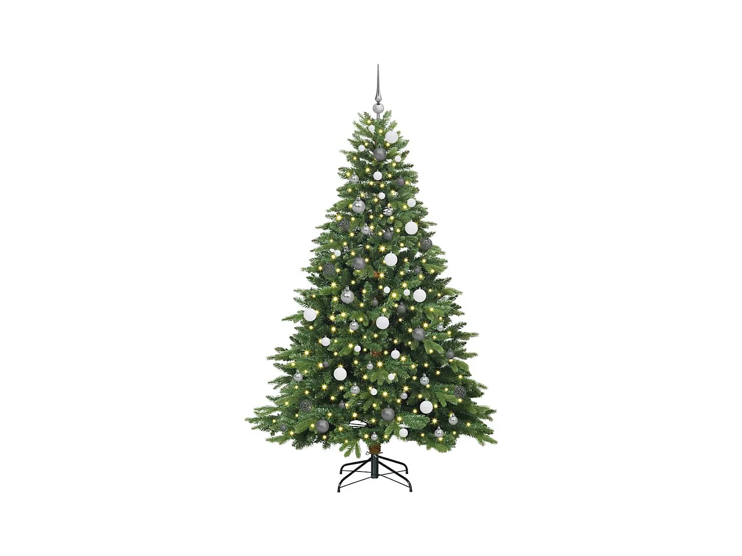Kunstkerstboom met 300 LED met standaard Groen 210 cm PE en PVC