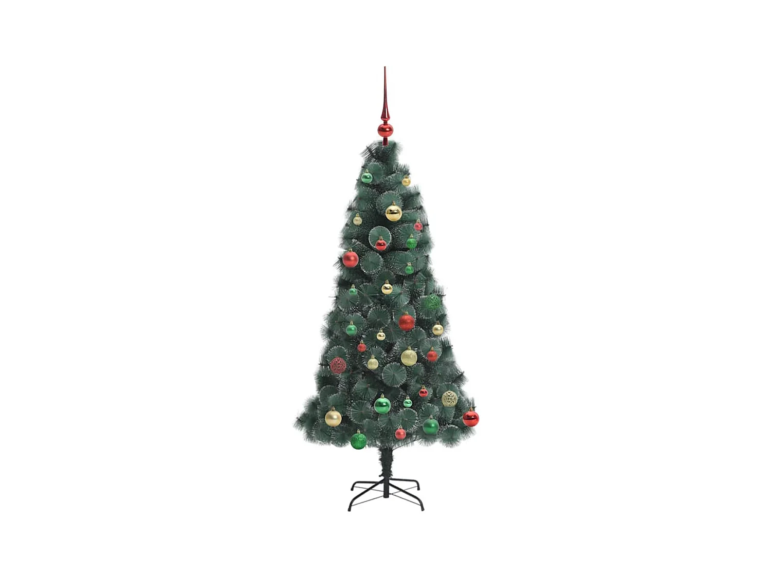 Árbol de Navidad artificial preiluminado con set de bolas