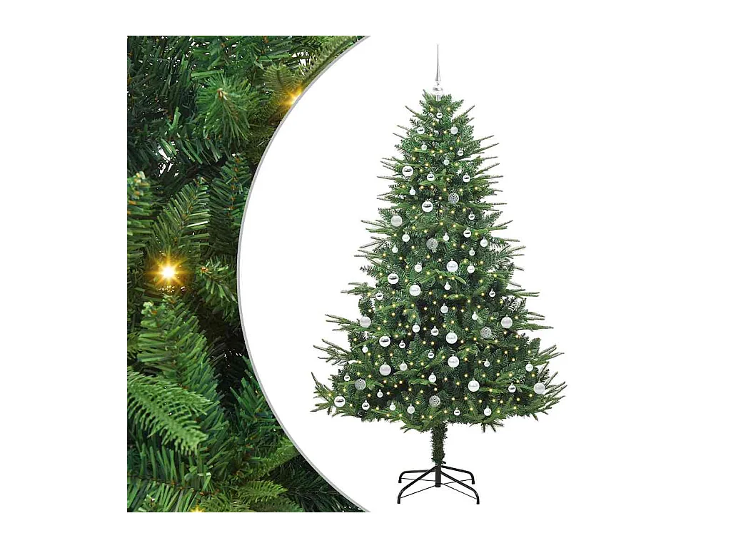 Árbol de Navidad artificial preiluminado con juego de bolas