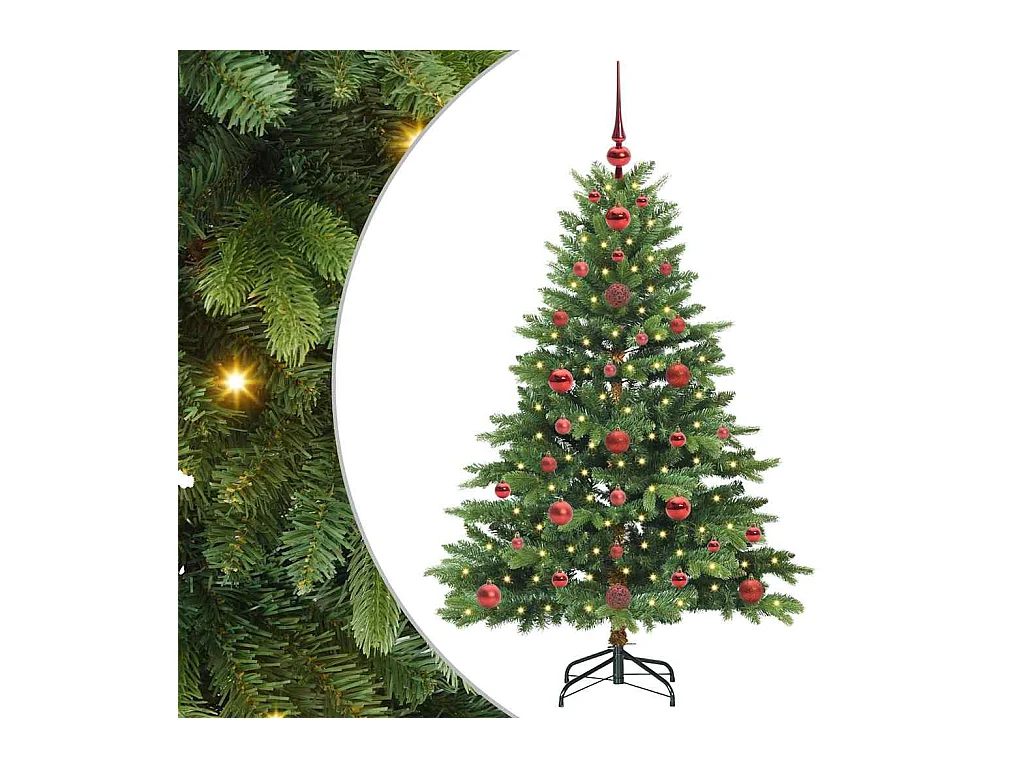 Sapin de Noël artificiel avec 150 LED Vert 120 cm PE et PVC